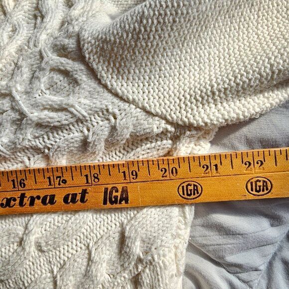 EUC GH BASS CREAM COTTON BLEND CABLE KNIT CREW NECK PULLOVER SWEATER SIZE XL - Picture 13 of 14